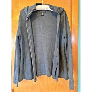 Cynthia Rowley Active Women's Knit Hoodie Sweater Full Zip Long Sleeve Gray M